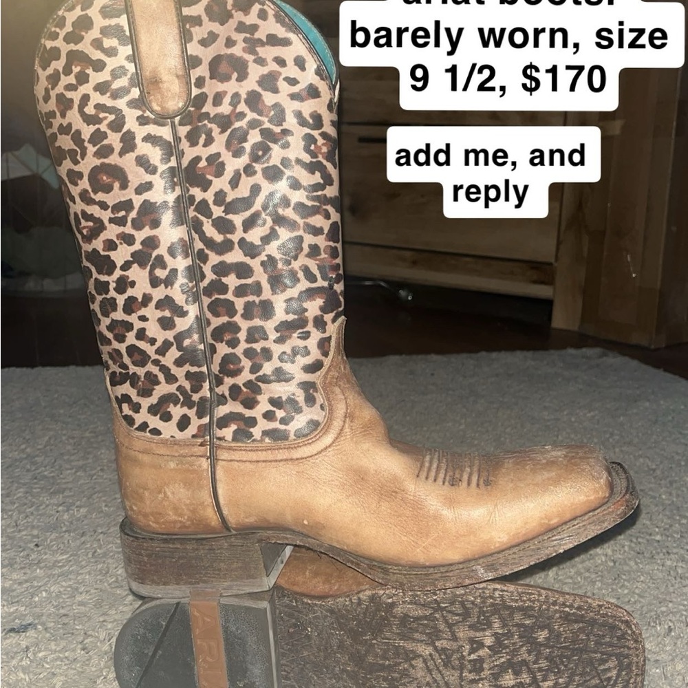 Ariat Brown Leopard Print Square Toe Boots